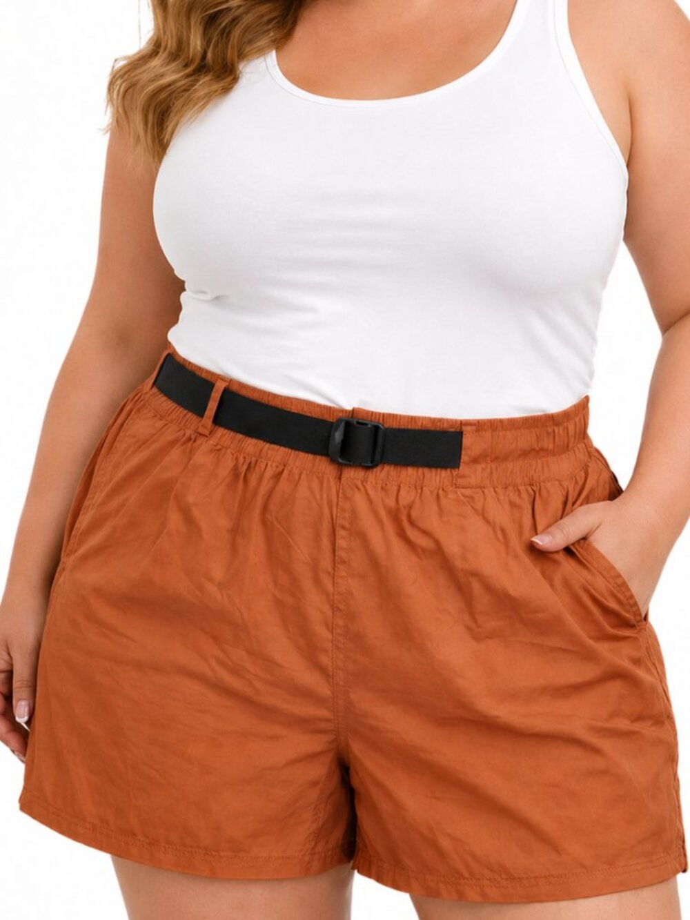 NWT 3X shorts. Buckle front, high rise, relaxed pull up plus size shorts. Summer